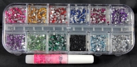 small 2mm diamante jewels assortment with glue
